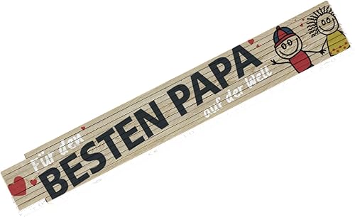 Zollstock Bester Papa der Welt Meterstab Geschenk Männer Vatertertag 2m Holz - Cheap-Us