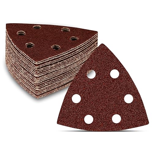 Delta-Schleifdreiecke │ 180 Stück │ 6-Loch │ 93 x 93 x 93 mm │ je 30 x Korn 40/60/80/120/180/240 │ für Deltaschleifer │ Schleifblätter │ dreieckige Schleifpads │ Schleifpapier - Cheap-Us
