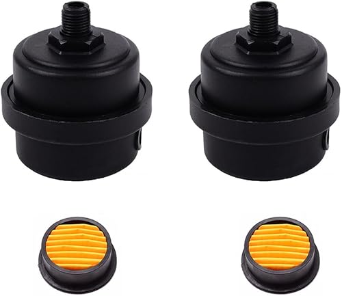 Luftkompressor-Schalldämpfer-Filter, Kunststoff, Luftkompressor, Ansaugfilter, Schalldämpfer mit Filterelement, 1/4 Zoll, 2 Stück - Cheap-Us