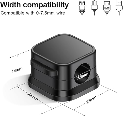 Soodyoow 8PCS Kabelhalter Magnetisch, Kabelhalter Kabelclips Kabel Management, Stark Haftende Draht Ladegerät Halter für Nachttisch, Schreibtisch,USB, Audiokabel - Cheap-Us