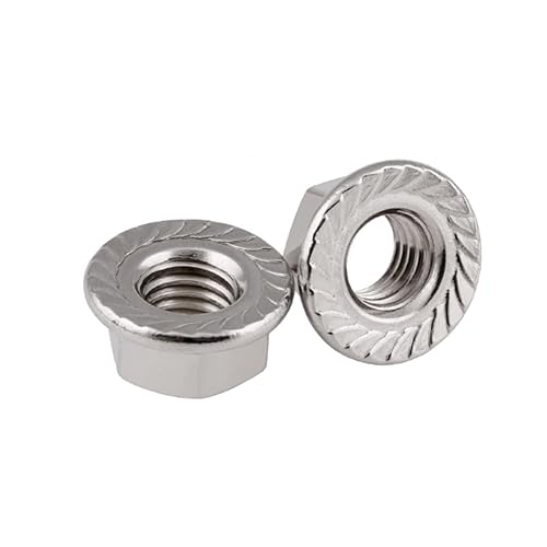 M10 X 1,25 Mutter M10 X 1,25 Flanschmutter Eisen Chrom 10 Stück Feingewinde Sechskant Sechskantmutter Flanschmuttern Befestigungselement mit Pad - Cheap-Us