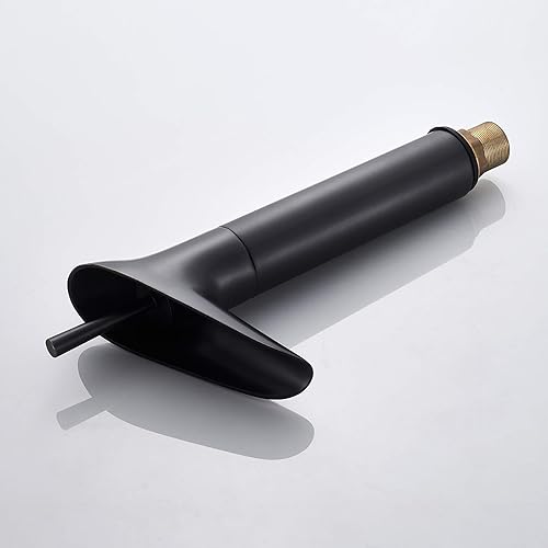 Wasserhahn Bad Schwarz Matt, Bevankly Wasserfall Waschtischarmatur Retro Schwarz Armatur Bad Hoch, Einhebel Waschbecken Armatur Badarmatur aus Messing für Badezimmer, Schwarz Matt, G3/8 - Cheap-Us