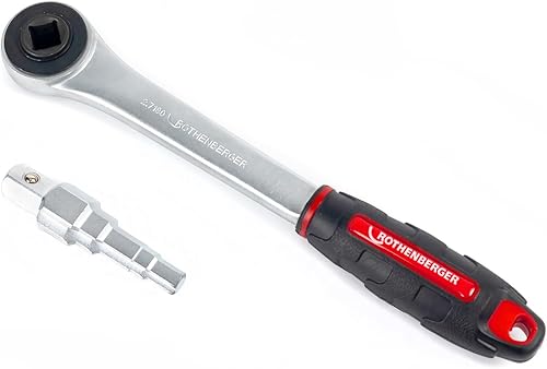 Rothenberger Chrom-Vanadiumstahl Uni Stufenschlüssel Set mit Ratsche, 3/8' - 1' Arbeitsbereich Durchmesser | 73297 | Schraubschlüssel - Cheap-Us