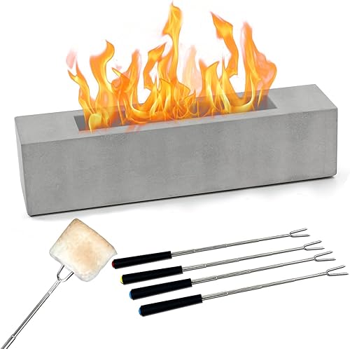 BRIAN & DANY Tischkamin Tischfeuer, Bioethanol Tischkamin mit Kieselsteine, Ethanol Tischkamin für Outdoor Indoor, Schwarz - Cheap-Us