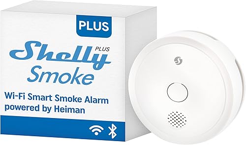 Shelly Plus Smoke | WLAN- und Bluetooth-Rauchmelder | Photoelektrischer Brandmelder mit Batterie | Sofortige App-Benachrichtigung und Hörbarer Alarm | EN 14604 | App-Steuerung - Cheap-Us