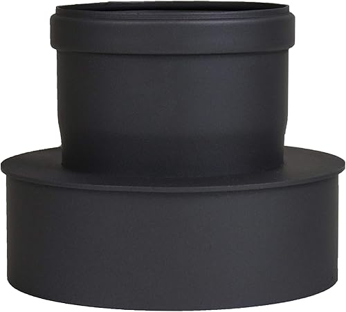Pelletrohr Ofenrohr Pellet Rauchrohr Kaminrohr Erweiterung Ø 100mm auf 130 mm Ø 100mm auf 150 mm grau schwarz (100mm auf 150 mm, schwarz) - Cheap-Us