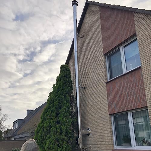 Edelstahlschornstein 300-600 mm verstellbarer Wandhalter I Zubehör für Kamin und Ofen I ø 200 mm I Befestigung Schornstein I Schornsteinstabilisierung I Für ein ø 150 mm Rohr IOskar - Cheap-Us