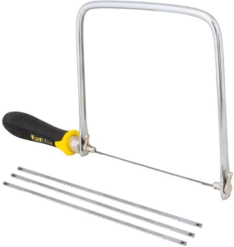 Stanley FatMax Dekupiersäge 0-15-106 (160mm Länge, 170mm Rahmengröße, Spezialsäge für Hart- & Weichholz, verchromter Stahlrahmen, ergonomischer Handgriff) - Cheap-Us