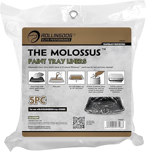 ROLLINGDOG 45,7 cm große Farbwanneneinlagen - 5 Stück Verwendung mit Farbwanne, leicht zu reinigen und ändern Farbe Farben - Cheap-Us