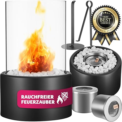 tectake® Bioethanol Tischkamin, Terrassen und Balkon Deko, Garten Deko Tischfeuer mit Ethanol, Wohnungs Zubehör oder Outdoor Camping Gadgets, Tischdeko für Wohnzimmer oder draußen - Cheap-Us