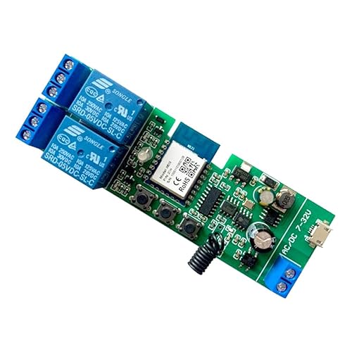 MHCOZY 2 Kanal WiFi RF Wireless Switch Relais, Phone App Fernbedienung für Zugangskontrolle, Smart Garagentor, kompatibel mit Alexa Goolge Home (Smart Life App WIFI Bluetooth Relais) - Cheap-Us