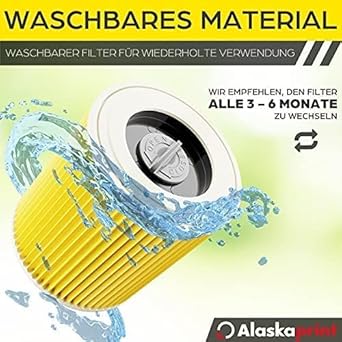 Alaskaprint 3x Filter für Kärcher Staubsauger Ersatz für Kärcher WD3 Filter kompatibel mit Kärcher WD2 WD 3 WD1 MV3 MV2 ersetzt 6.414-552.0, 6.414-772.0, 6.414-547.0 gegen Feinstaub/Gerüche - Cheap-Us