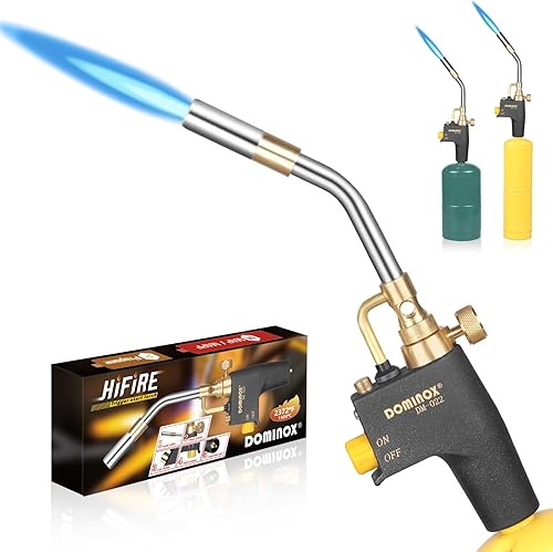 DOMINOX Propangasbrenner-Kopf, Taschenlampenkopf für Propan, Löten, Zündung, Grill, Beleuchtung - Cheap-Us