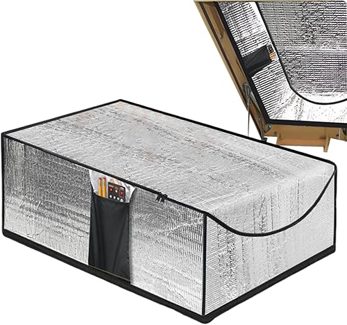 Dachluke Isolierung Dachboden Treppen Isolierabdeckung, 138x65x38cm Dachbodentreppen Isolierung Abdeckung Wärmedämmung Iuftpolster, Aluminiumfolie Feuerfest Wasserdicht - Cheap-Us