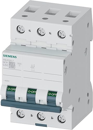 Siemens 5sl6 – Auto MAGNETOTERMICO 400 V 6 kA 3pol C 50 A - Cheap-Us