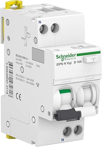 Schneider Electric Fehlerstrom-Schutzschalter iDPN N Vigi 1P+N, 16A, B-Char., 30mA, Typ A, 6kA, A9D56616 - Cheap-Us