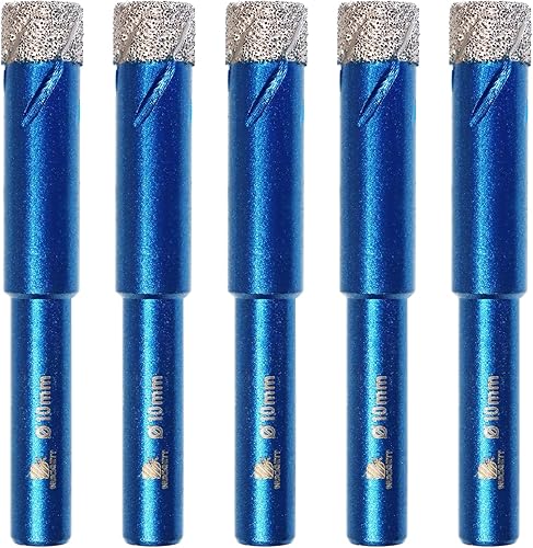 Diamant Trockenbohrer Fliesenbohrer 10mm - BRSCHNITT 5 Stück Diamant Bohrkrone - Lochsäge für Keramik, Granit, Porzellan, Fliesen, Feinsteinzeug, Mauerwerk, Marmor,Mauerwerk. - Cheap-Us