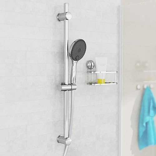 EISL DX7030CSB GRANDE VITA Brausestangenset, Duschset mit Brausestange 90 cm, Duschbrause mit Schlauch und Halterung, Duschkopf mit 3 Funktionen, Duschstange mit Brause, Chrom - Cheap-Us