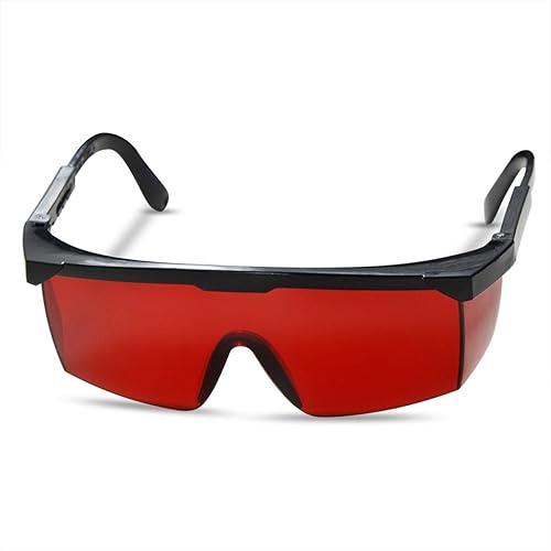 FREEMASCOT OD 4+ 190nm-550nm Wellenlänge Laser Schutzbrille für typische 405nm, 445nm, 450nm, 532nm Laserlicht zur Haarentfernung, Laserbehandlung, Augenschutzbrille (rot) - Cheap-Us
