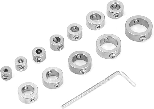 Bohrtiefenstopp-Bohrermanschetten Set 3-16 mm Ringpositionierer Abstand Positionierer mit Inbusschlüssel, Holzbearbeitungsbohrer-Tiefenstoppmanschetten - Cheap-Us