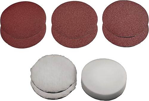 Original Einhell 9-tlg. Polierhauben- und Schleifpapier-Set (Polier- und Schleifmaschinen-Zubehör, passend für Einhell Polier- und Schleifmaschinen mit 150 mm) - Cheap-Us