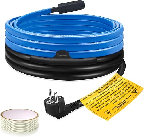 Selbstregulierendes Enteisungs-Heizkabel für Rohr-Frostschutz, Rohr-Heizband mit Eingebautem Thermostat zum Schutz von Wasserrohren, Metall/Kunststoff-Hausrohren, Dachrinnen, Trögen (3M, 17 W/M) - Cheap-Us