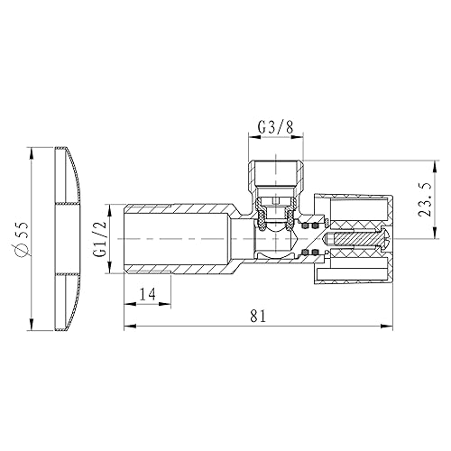 Vancoco Universal Kombi-Eckventil G1/2' Zoll Doppelt DN 15 Spülmaschinen- & Waschmaschinenanschluss 2 in 1 mit 2 COMFORT-Griffe Und Selbstdichtend - Cheap-Us