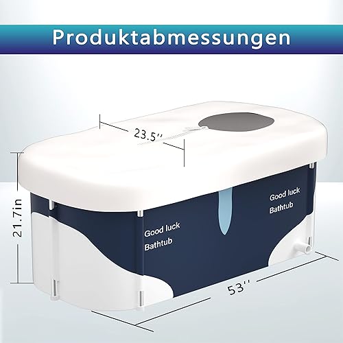 140cm tragbare faltbare Badewanne mit Metallrahmen, große Familie Badewanne für Erwachsener, effiziente Umstellung von heißer und kalter Badewanne 140cmX60cmX55cm (Ozean Stil mit Metallrahmen) - Cheap-Us
