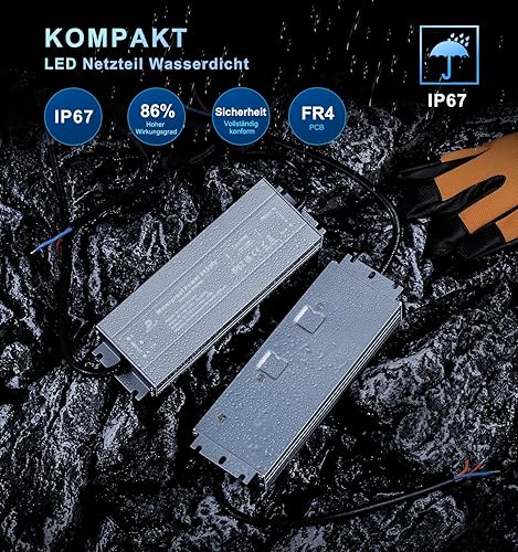 DUSKTEC LED Trafo 12V 200W LED Transformator, Wasserdicht LED Netzteil Driver AC 230V auf DC 12 Volt LED Treiber IP67, Konstantspannung Niedervolttrafo für LED Streifen Strip G4 MR11 MR16 Birnen Spots - Cheap-Us
