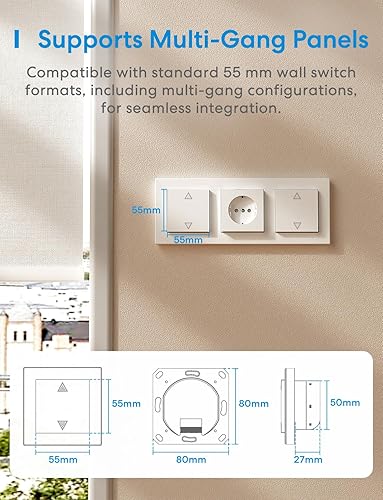 meross WLAN Rolladenschalter funktioniert mit Homekit, Alexa Rolladen, Smart Jalousien Schalter benötigt Nullleiter, Zeitschaltuhr und Sprachsteuerung, kompatibel mit Siri, Alexa, Google Assistant - Cheap-Us