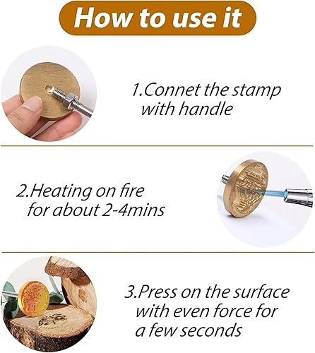 Brandeisen für Holz mit personalisiertem Markenstempel für Holzbearbeitung, Brandeisen, handgefertigt von Design, 3,8 x 3,8 cm - Cheap-Us