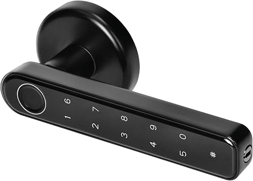 Miratic Türgriff Mit Fingerprint Elektrisches Türschloss mit Touch-Tastatur und SMART-Funktion Elektronisches Türschloss USB-C-Notstrom Bluetooth 5.0 Schwarz - Cheap-Us