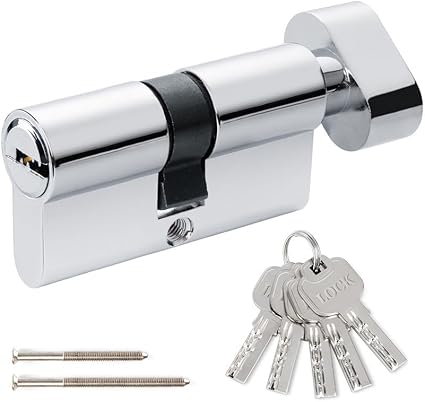 Hengsong Knaufzylinder,Zylinderschloss 30/30,Schließzylinder mit Knauf für Haustür,Haustüren,Sicherheitsschloss Haustür,Gartentor Schloss,Haustürschloss,ca.6cmx1.68cmx3.28cm,Grau - Cheap-Us