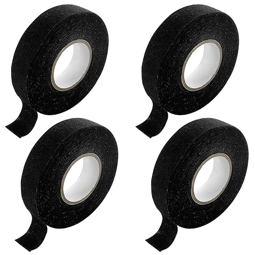 Diompirux Gewebeband Schwarz 4 Stück,Auto Kabelbaum Filzband 19 mm x 15 m,Selbstklebend Tuch Gewebeband,Auto Isolierband Gewebeband für Haushalt Kfz Motorrad,Isolierband für Auto Kabel Befestigt - Cheap-Us