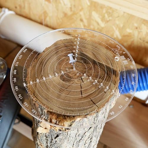 Center Finder Tool,Kompassfür Holzbearbeitung, Werkzeug zur Zentralsuchung,aus transparentem Acryl, Zeichenringe für Dreharbeiten, Schalen, Durchmesser 200 mm - Cheap-Us