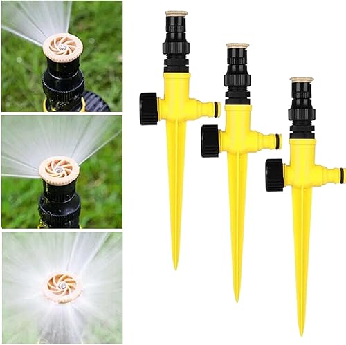 Rasensprenger 360° Automatische Drehbarer Gartensprenger Garten Sprinkler, 3Pcs Garten Rasensprenger, Wassersprenger Einstellbar Bewässerungssystem für Rasen Pflanzen Gemüse Blumen Pastorale - Cheap-Us
