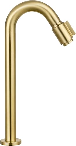 Saqu Essential 2.0 Kaltwasserhahn Gäste WC - 30 cm Hoher Waschtischarmatur - Messing - Mit Rosetten - Matt Schwarz - Waschbecken - Armatur - Cheap-Us