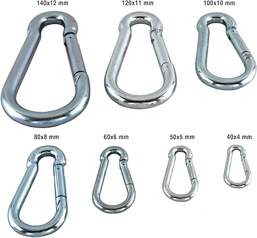 Talk-Point GmbH 2 x Karabinerhaken Stahl verzinkt DIN5299 (140mm x 12mm) - Cheap-Us