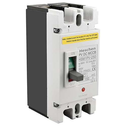 Heschen DC-Leistungsschalter MCCB, HSM1PV-250, 2-polig, DC550V 150A, Photovoltaik-Leistungsschalter, für PV-Solaranlage Solarmodule Netzsystem - Cheap-Us