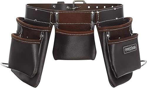 12 Taschen Schreiner Ölüberzogenes Leder Werkzeuggürtel | Handwerker Arbeits Gürtel Schürze für Männer | Werkzeughalter Arbeitsorganizer für Bauherren, Zimmerleute, Gärtner, Elektriker, Diy Er - Cheap-Us