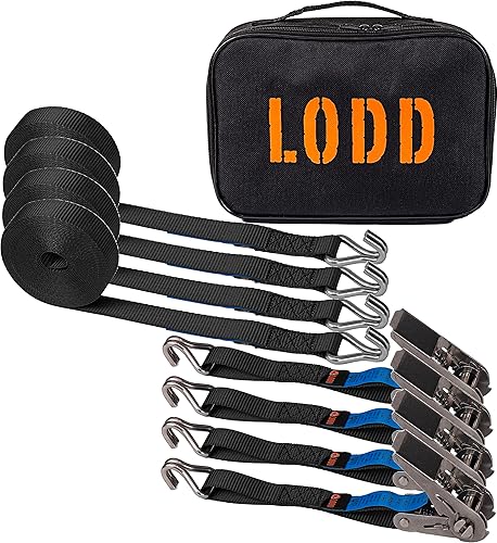 LODD Edelstahl-Ratschengurte, 6 m, Doppel-J-Haken, mit Tragetasche, ideale Poolabdeckung - Cheap-Us