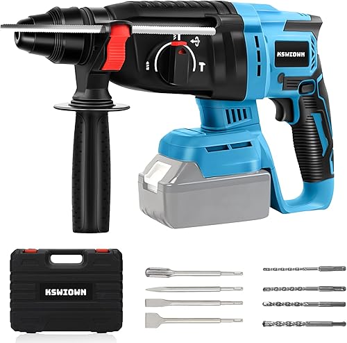 Akku Bohrhammer Kompatibel mit Makita Akku 18V, 3.1Joule 1150W Abbruchhammer mit 3 Funktionen, Anti-Vibrationsgriff und Sicherheitskupplung, Mit 8pcs Bohrer und Meißel(Ohne Akku) - Cheap-Us
