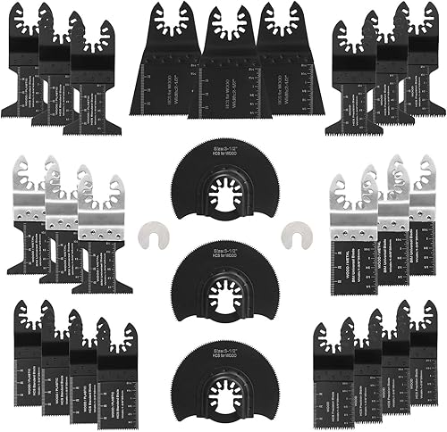 Jerbor Sägeblätter Kit 28tlg Multitool Mutifunktionswerkzeug Oszillierwerkzeug Zubehör für Fein Multimaster - Cheap-Us