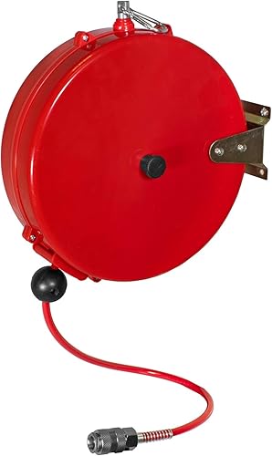 Automatischer Druckluftschlauchaufroller 10m 1/4' mit Wandmontage und automatischem Einzug - Rot - C.M.C Creative - Cheap-Us