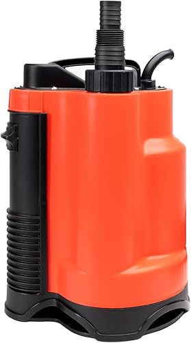 Grafner Drainage Schmutzwasserpumpe 400 Watt bis 7500 l/h Förderleistung, mit Schwimmschalter, flachabsaugend bis 25 mm, Ø16mm Fremdkörper, Drainage Tauchpumpe Schacht Druckpumpe - Cheap-Us