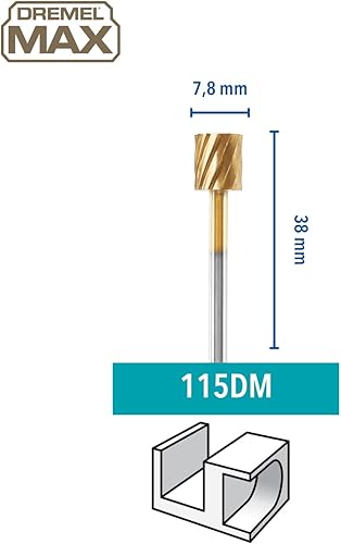 Dremel MAX Wolframkarbid-Hochgeschwindigkeits-Fräsmesser (9901DM) Hochgeschwindigkeits-Fräsmesser mit Titanbeschichtung zum Schnitzen und Gravieren, 3,2 mm, max. Lebensdauer - Cheap-Us