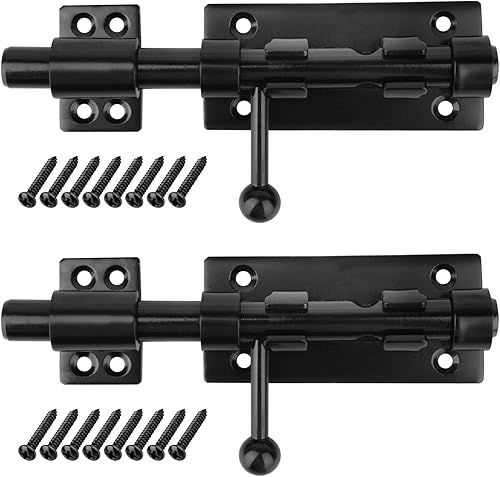 TSSS 2 Stück 160x45mm Abschließbare Türriegel Bolzenriegel mit Ø8,8 mm Vorhängeschloss Loch, Schwerlast Edelstahl Schieberiegel 2,5 mm Dicke, Ø14 mm Laufbolzen - Cheap-Us