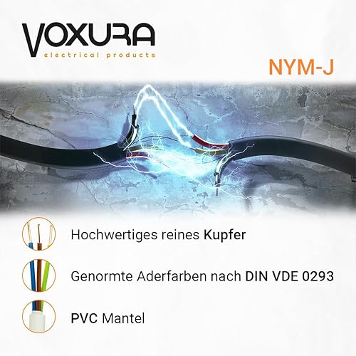 NYM-J 3x1,5 mm² 50m Ring Mantelleitung Installationskabel Stromkabel Feuchtraumkabel Kupfer - Cheap-Us