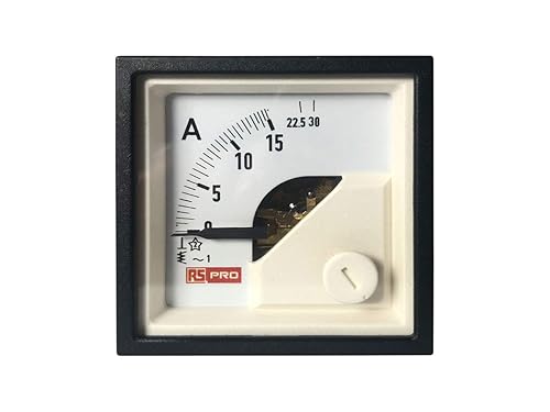 RS PRO Amperemeter 30 (Input) A AC Dreheisen, 45mm x 45mm T. 54 (30 A) mm, 72 (30 → 60 A) mm, 0 → 30 - Cheap-Us