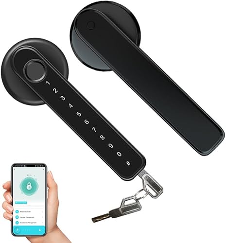 Xenocam Fingerabdruck Smart Türschloss mit Tastengriff für Zuhause, Wohnung, Büro, Haustür, Schlafzimmer, schlüsselloses Eingangstürschloss - Cheap-Us